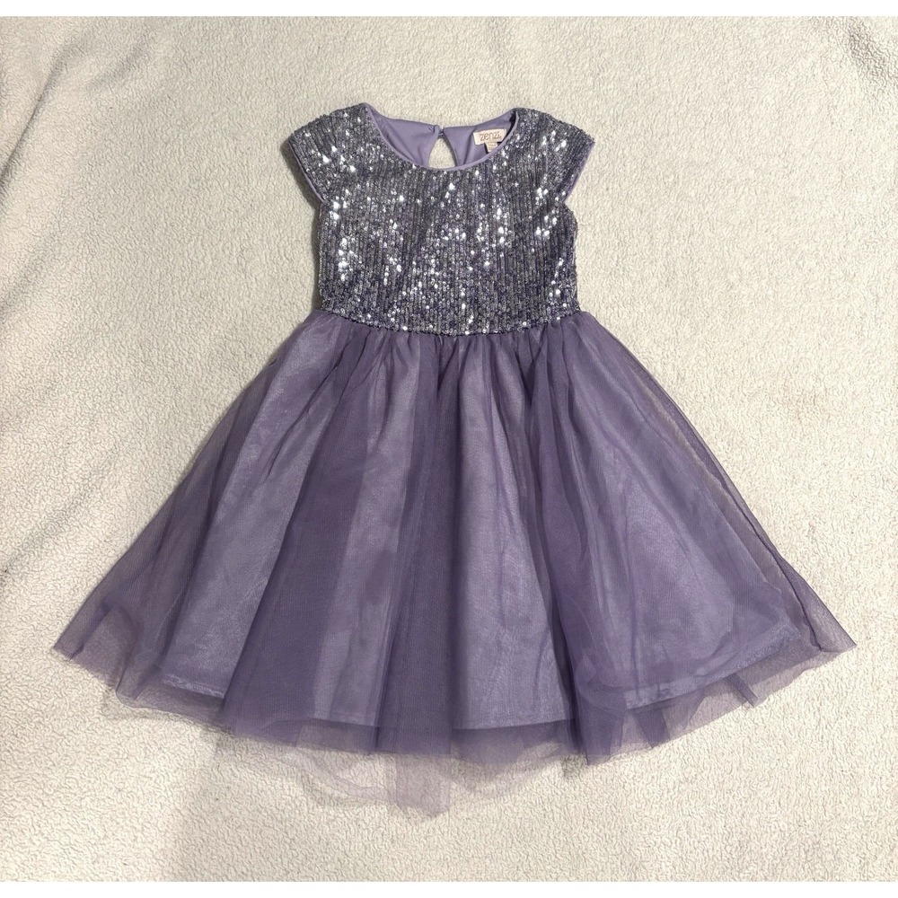 ZENZI Girl's Lavender Sleeveless Party Dress Lined Layered Youth Sz XS (4/5)